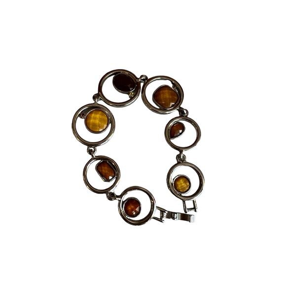 Lia Sophia brown amber stone bracelet - Picture 1 of 5